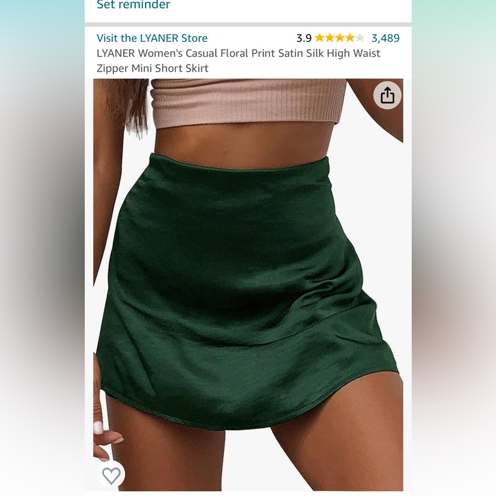 Satin Material Green Skirt